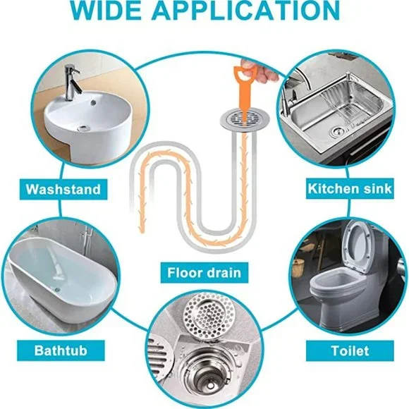 AUSSUA 25 Inch Hair Drain Cleaner Tool, 20 Inch Drain Clog Remover Tool, 5 Pack - Picture 2 of 5